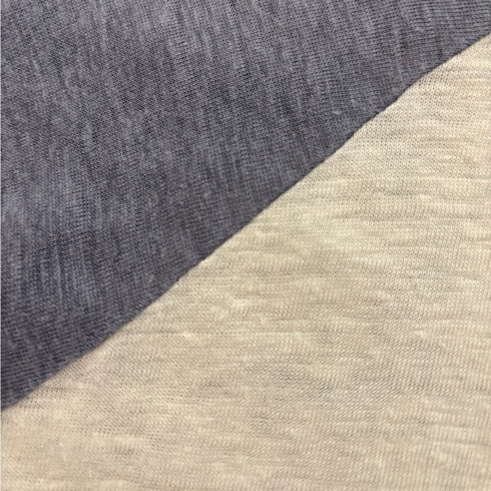 LOFT Linen White and Blue Raglan Sleeve Top - Picture 4 of 6